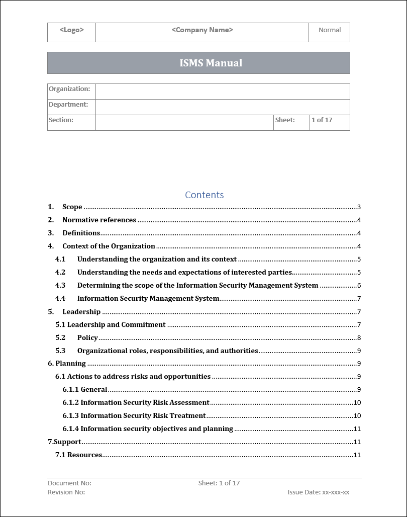 ISO 9001 Documentation Toolkit | Free Sample Template Download