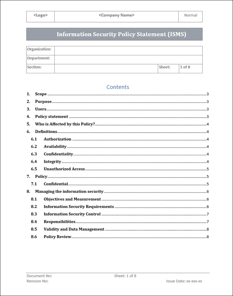 ISO 9001 Documentation Toolkit | Free Sample Template Download