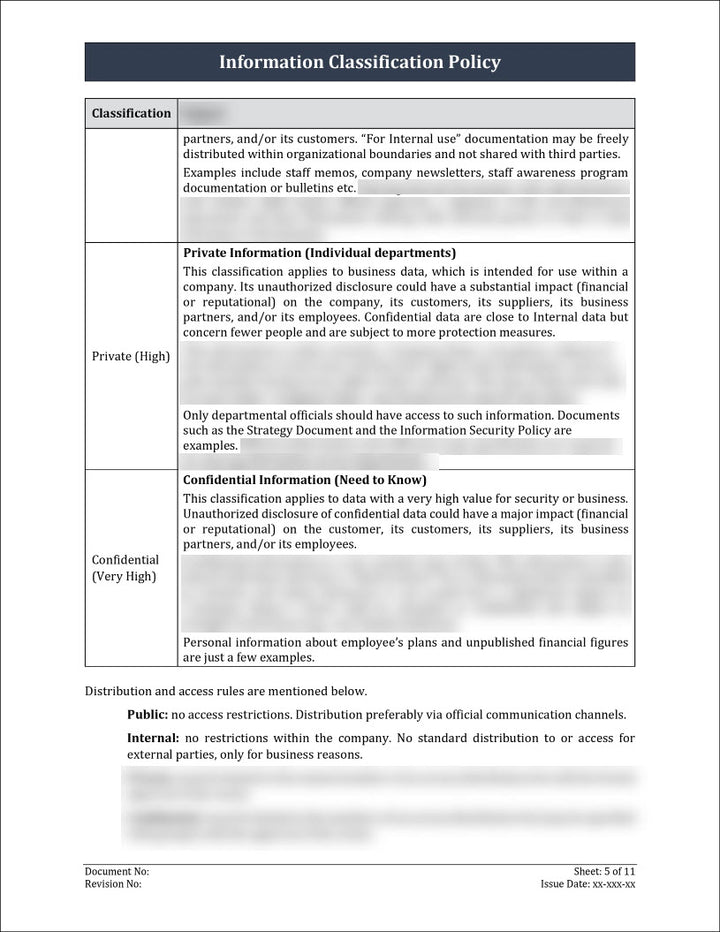 ISO 27001:2022 - Information Classification Policy Template