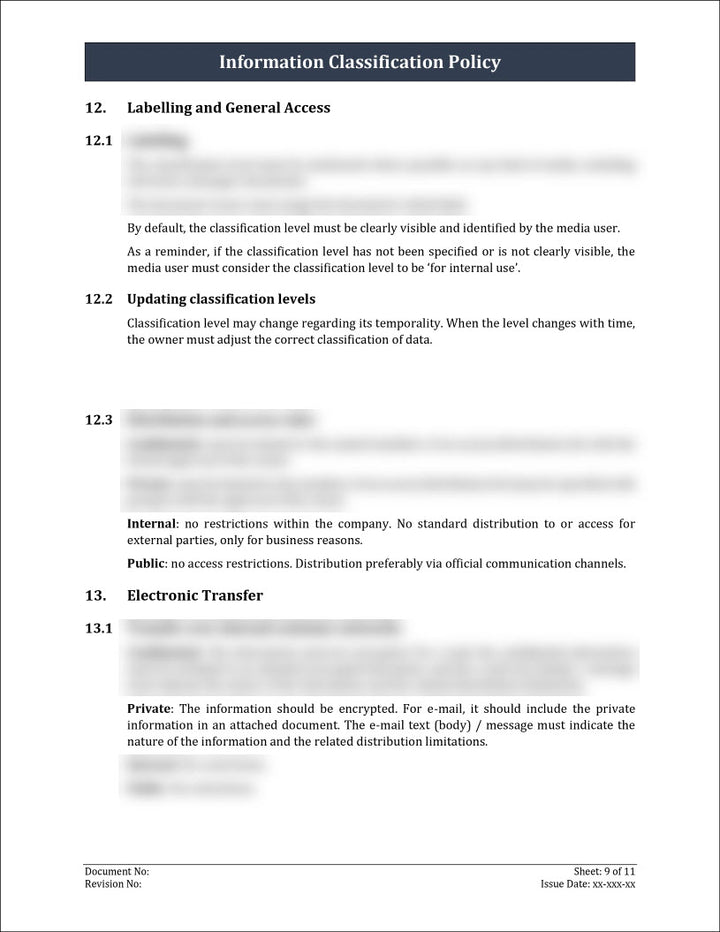 ISO 27001:2022 - Information Classification Policy Template