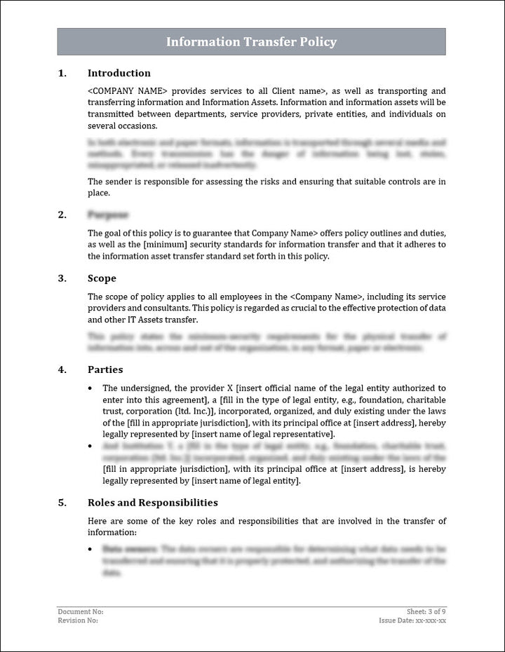 ISO 27001:2022 - Information Transfer Policy Template