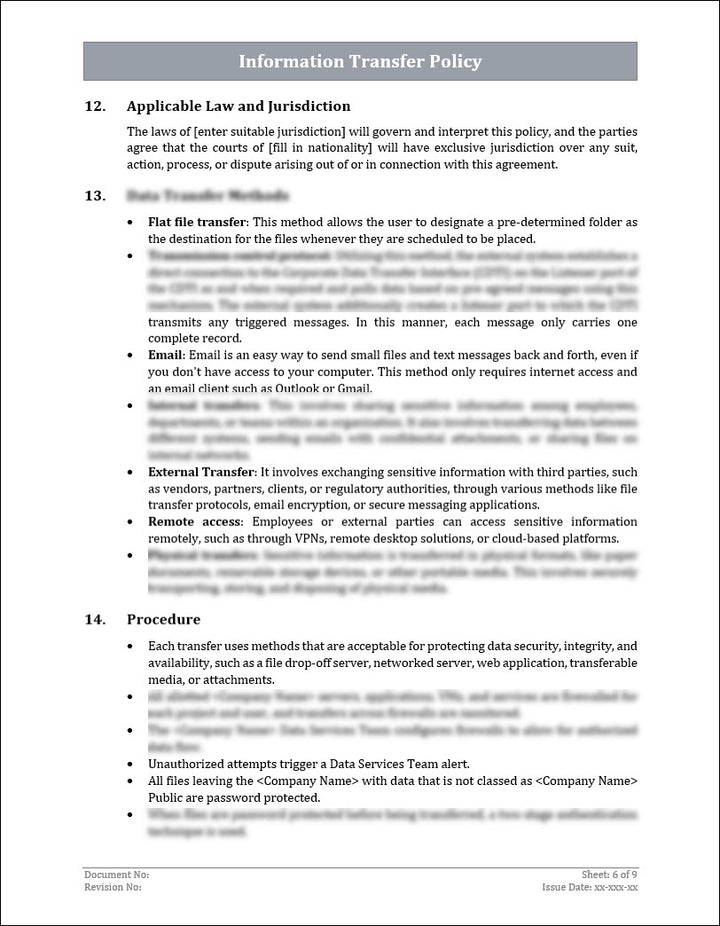 ISO 27001:2022 - Information Transfer Policy Template