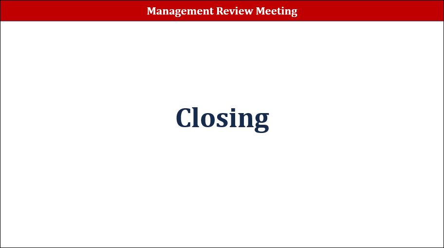 ISO 9001:QMS Management Review Meeting Agenda Template