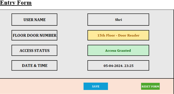 Entry Form Template - Custom product