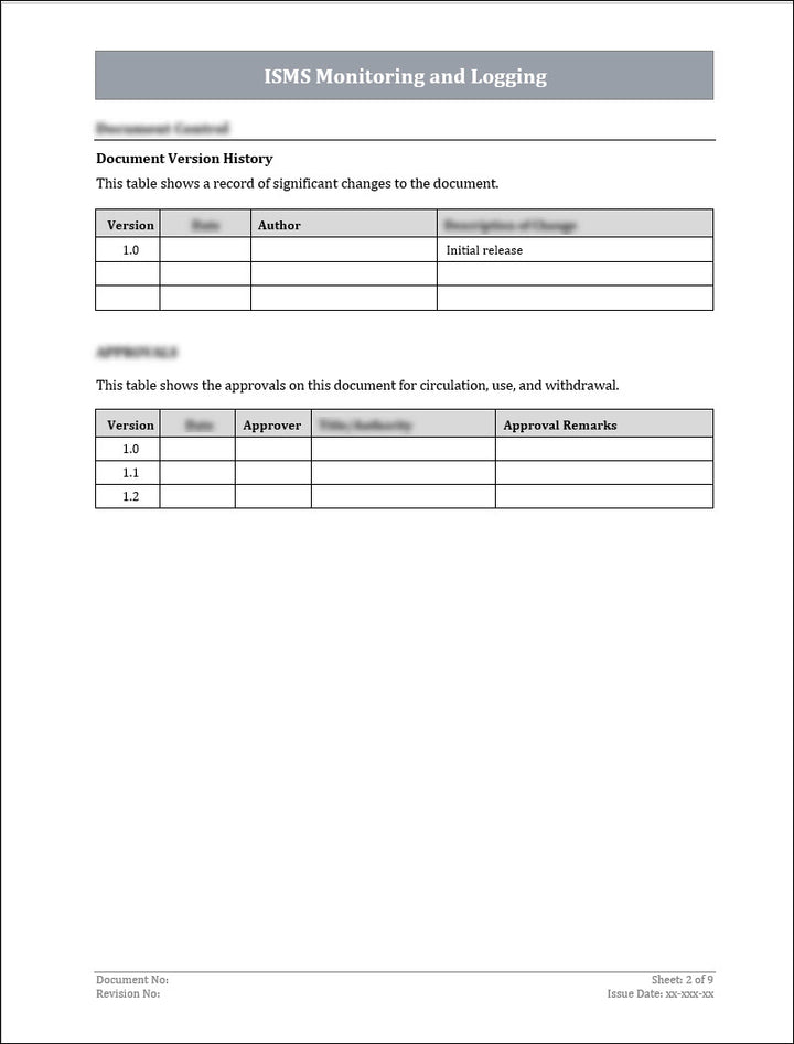 ISO 27001:2022 - Monitoring and Logging Policy Template