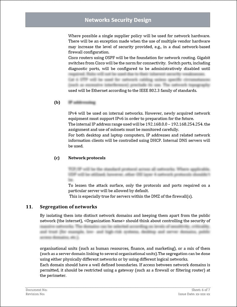 ISO 27001:2022 - Networks Security Design Template