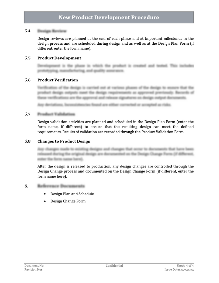 ISO 9001:QMS New Product Design and Development Procedure Template