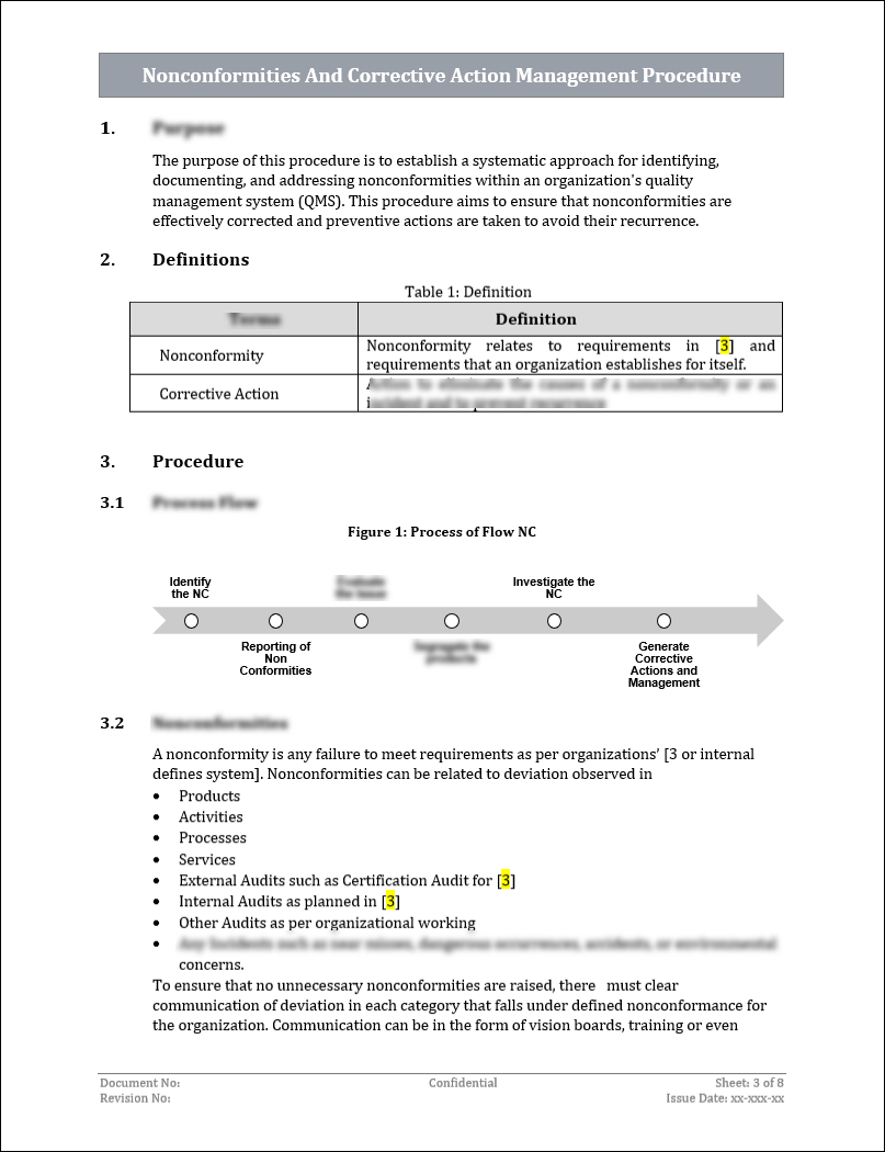 ISO 9001:QMS Nonconformities And Corrective Action Management Procedure Template