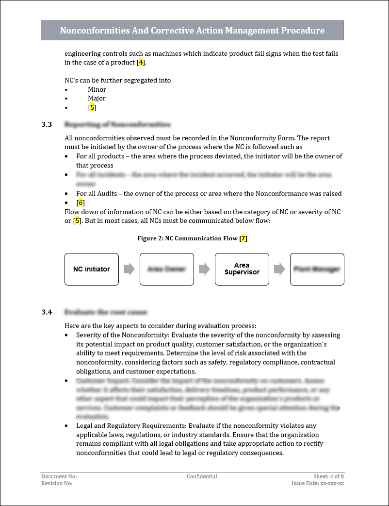 ISO 9001:QMS Nonconformities And Corrective Action Management Procedure Template