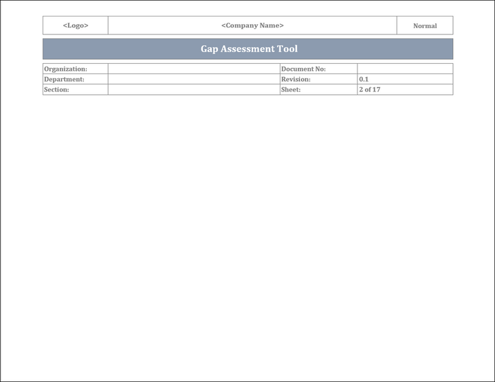 ISO 45001 Gap Assessment Tool Template