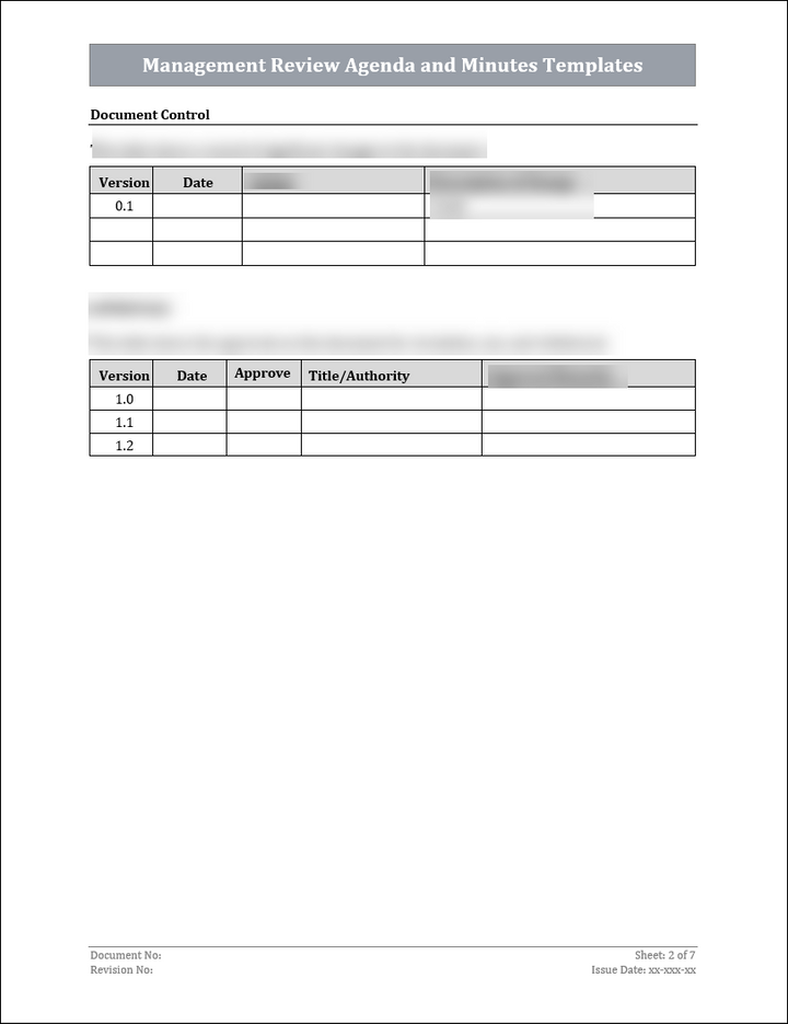 ISO 45001 Management Review Agenda and Minutes Template