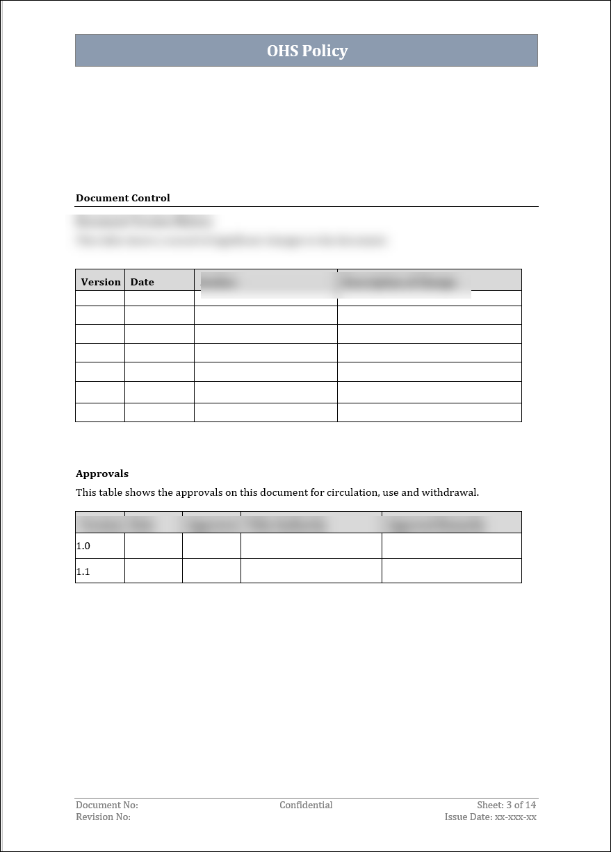 ISO 45001 OH&S Policy Template