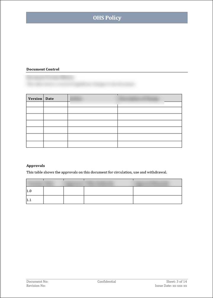 ISO 45001 OH&S Policy Template