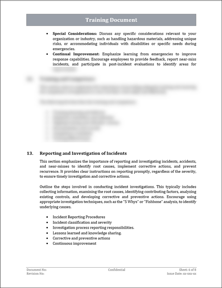 ISO 45001 Training Document Template