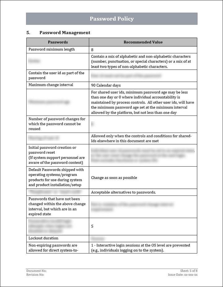 ISO 27001:2022 - Password Policy Template