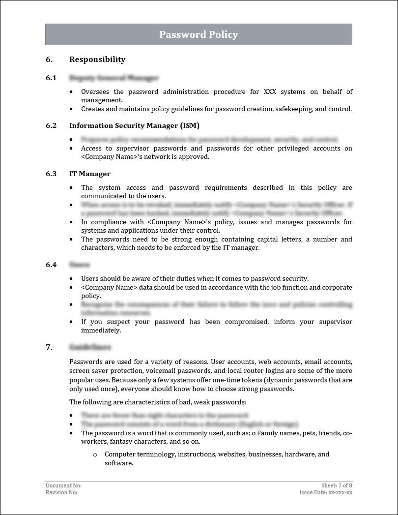 ISO 27001:2022 - Password Policy Template