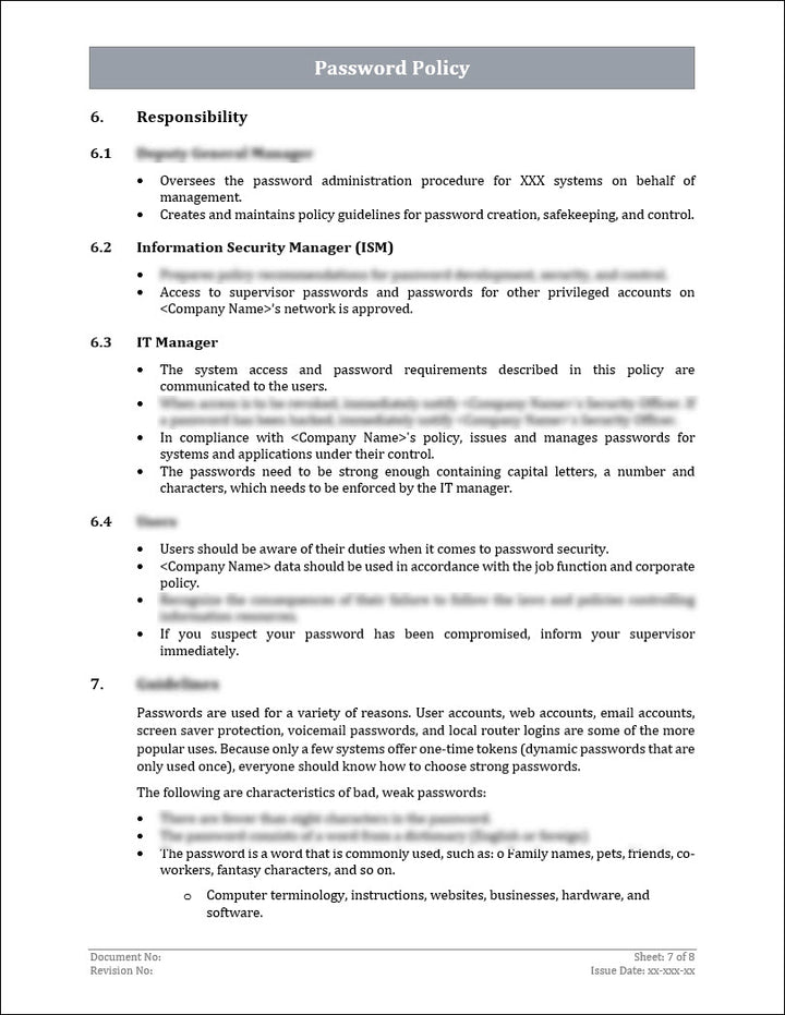 ISO 27001:2022 - Password Policy Template