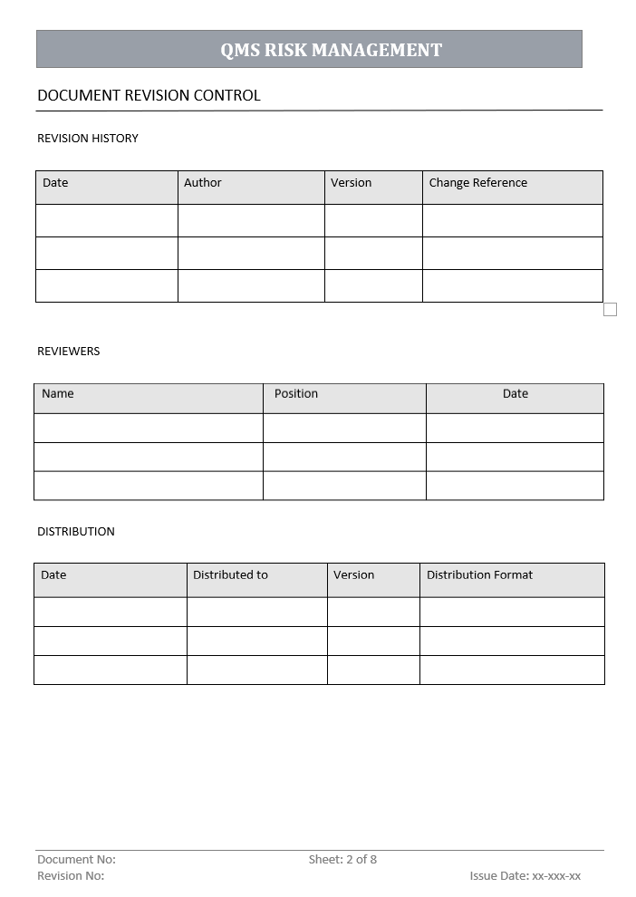 QMS Risk Management Document Control