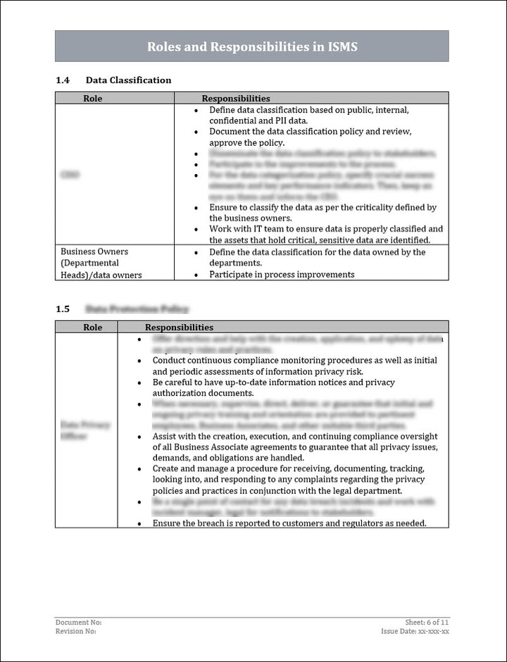 ISO 27001:2022 - Roles and Responsibilities In ISMS Template