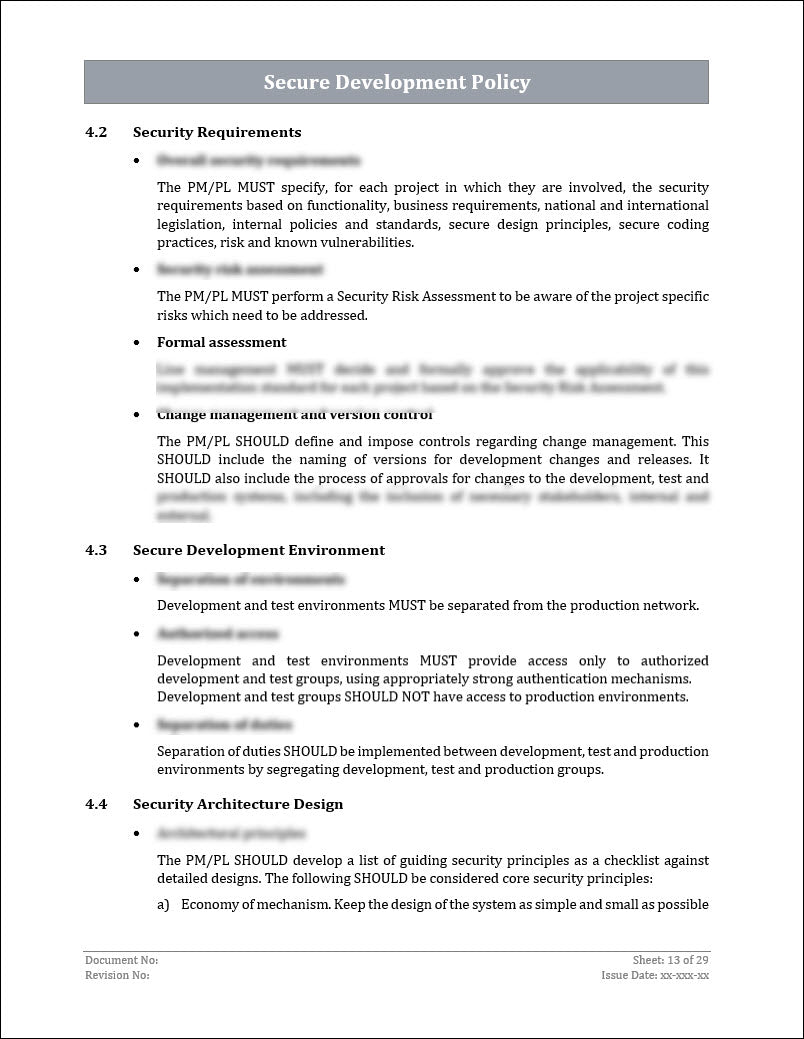 ISO 27001:2022 - Secure Development Policy Template