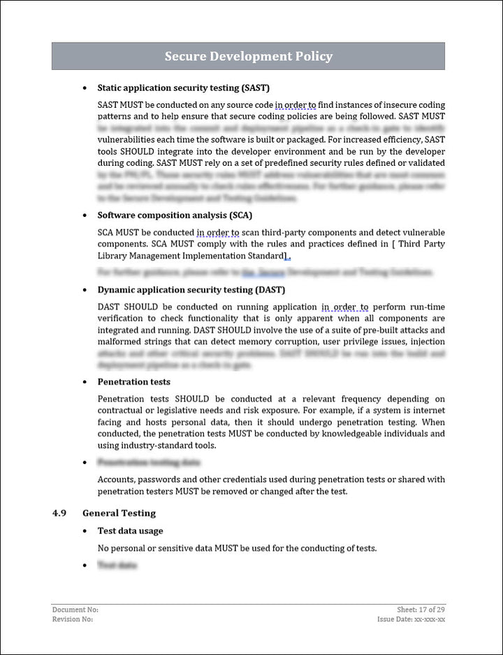 ISO 27001:2022 - Secure Development Policy Template