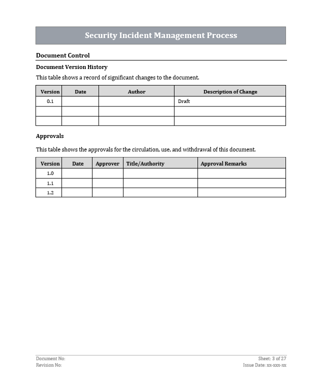 ISO 27001 - Security Incident Management Process Template