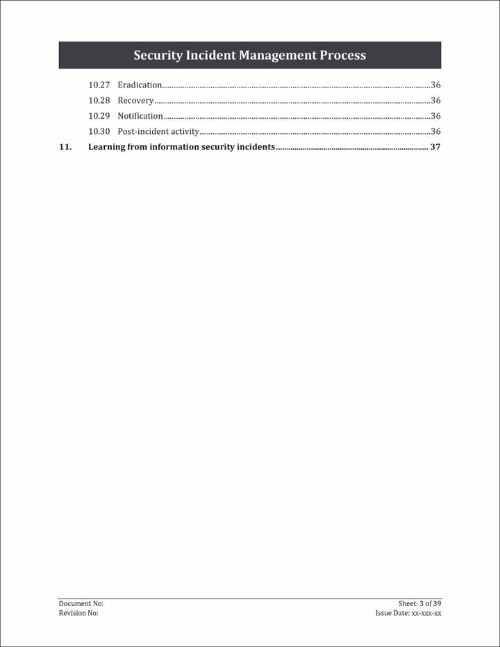 ISO 27001:2022-Security Incident Management Process Template