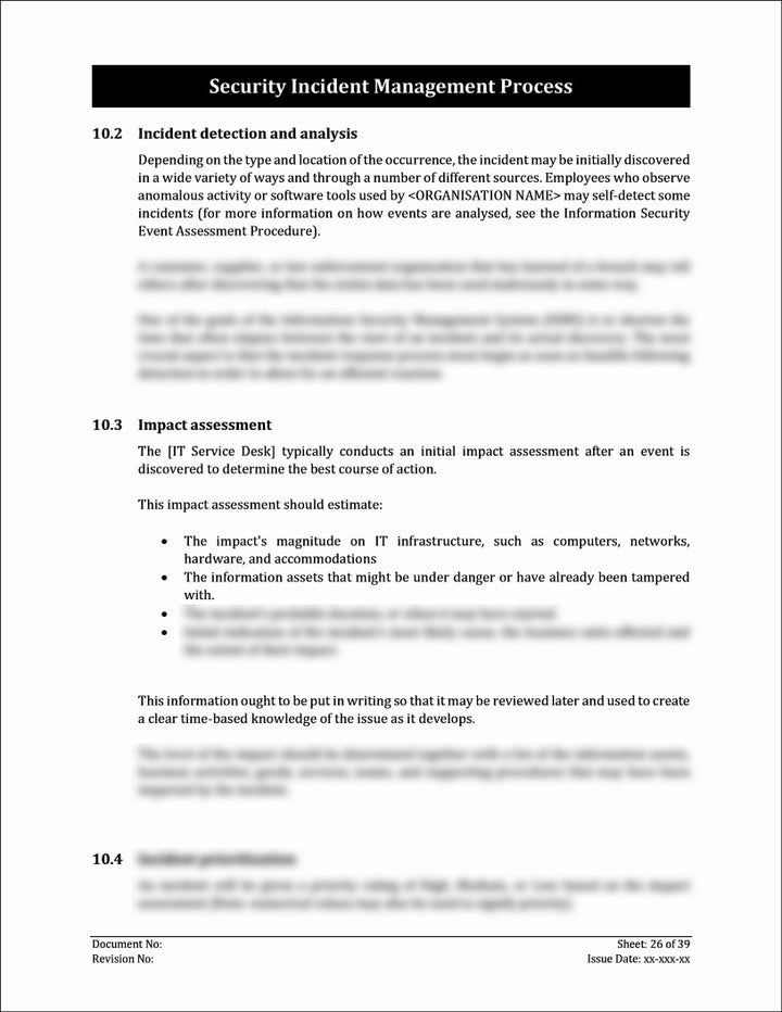 ISO 27001:2022-Security Incident Management Process Template