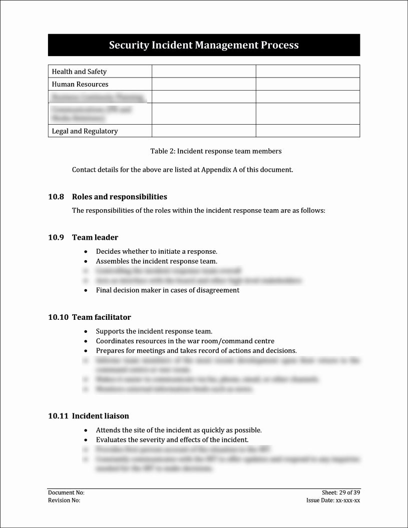 ISO 27001:2022-Security Incident Management Process Template