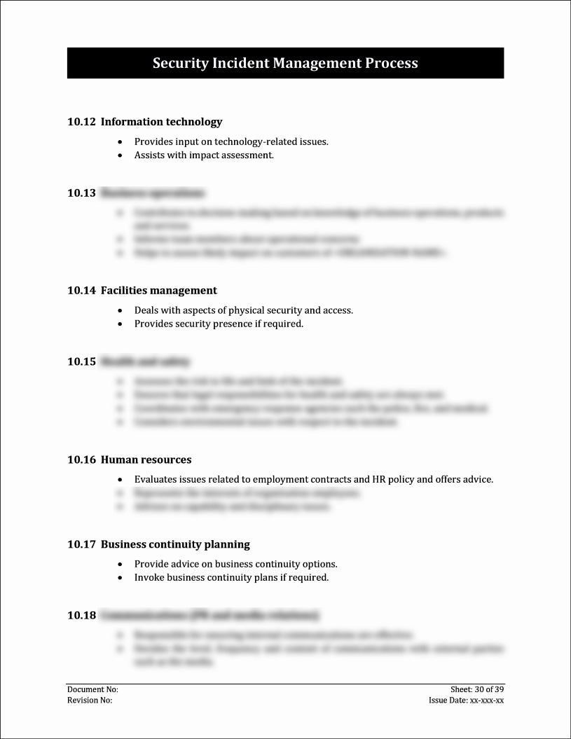 ISO 27001:2022-Security Incident Management Process Template