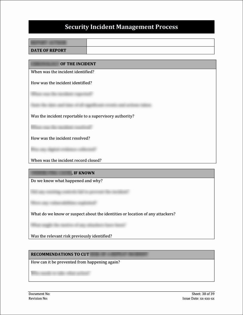 ISO 27001:2022-Security Incident Management Process Template