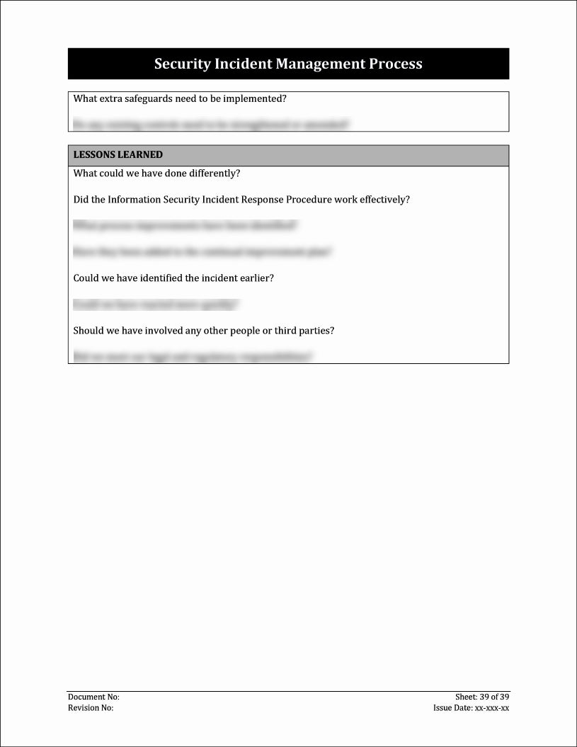 ISO 27001:2022-Security Incident Management Process Template