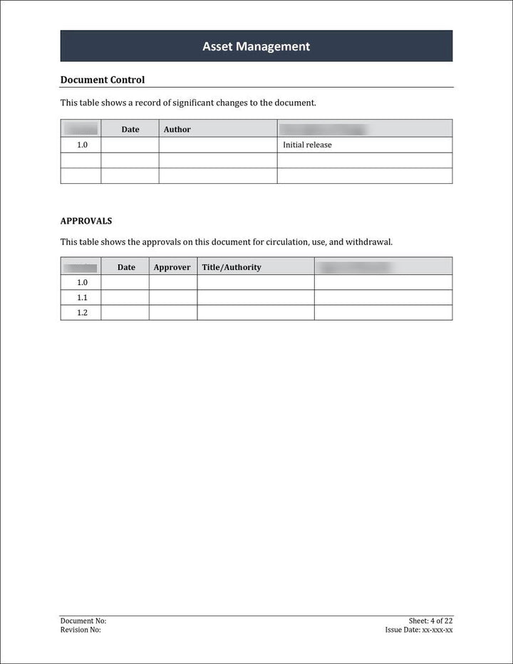 ISO 27001:2022 - Asset Management Policy Template