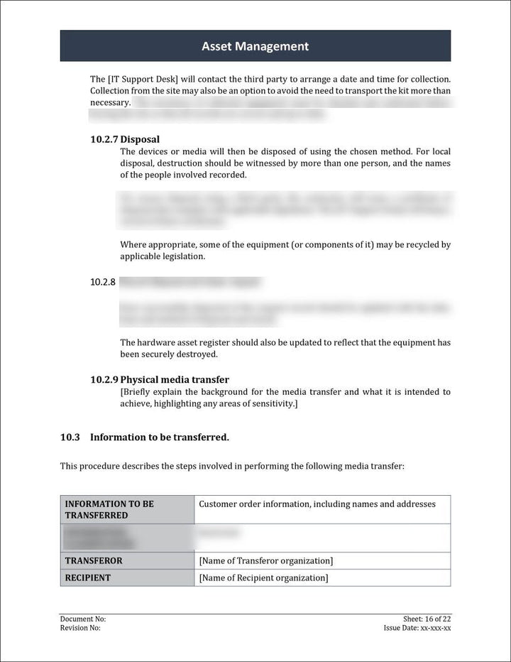 ISO 27001:2022 - Asset Management Policy Template