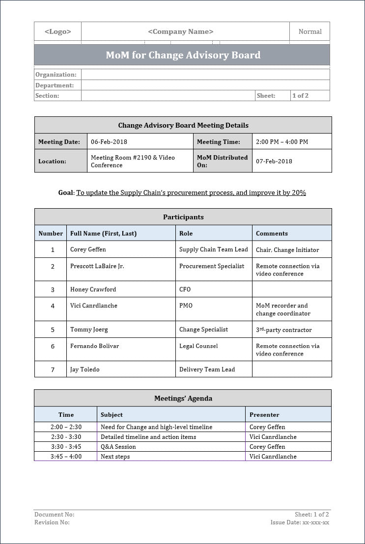 change advisory board