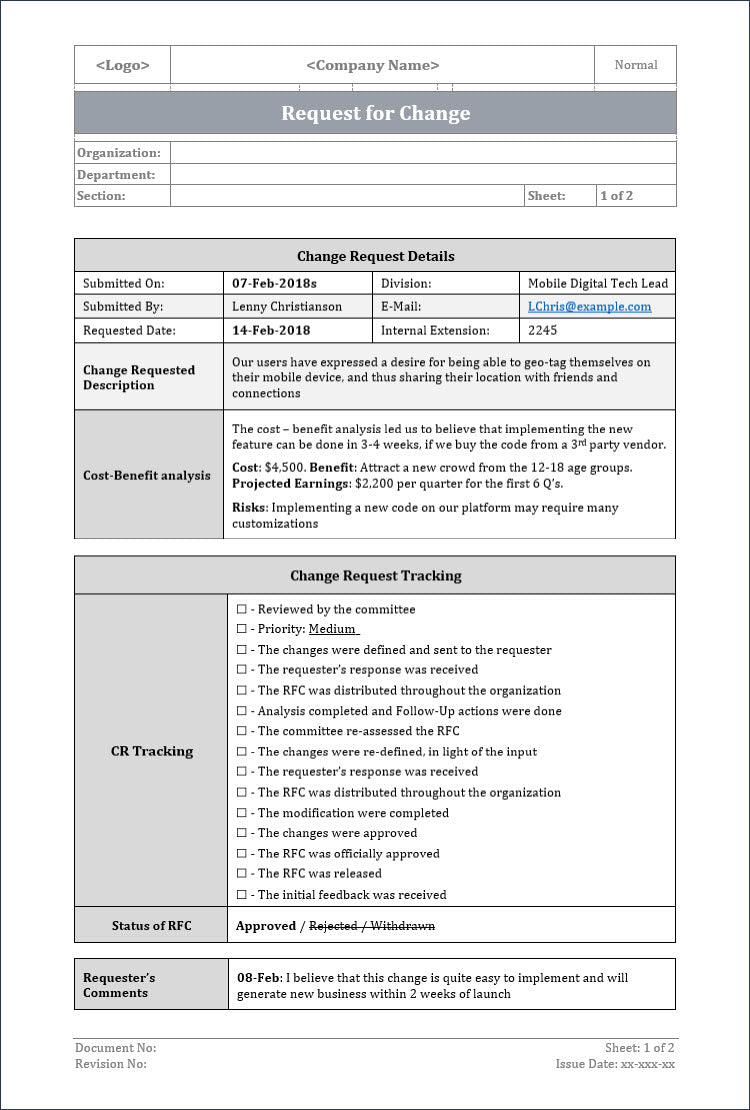 itil request for change, itil request for change template, request for change