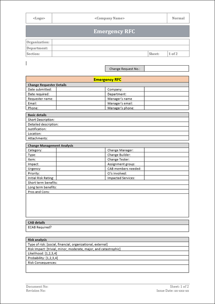 Emergency RFC Template