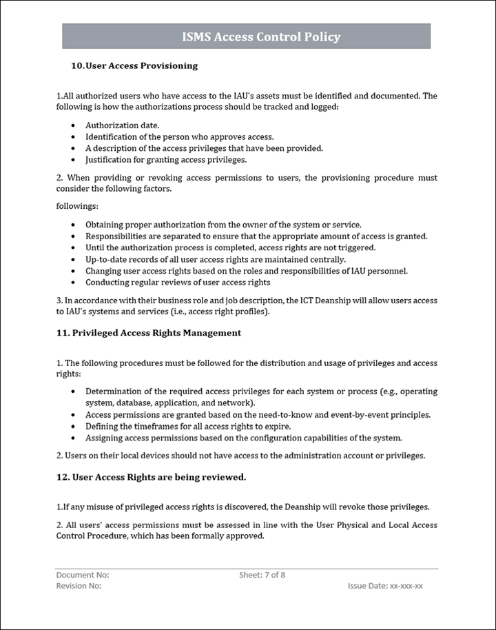 ISMS Access Control Policy