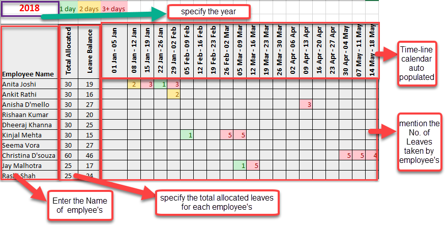 Annual Leave Planner Template 