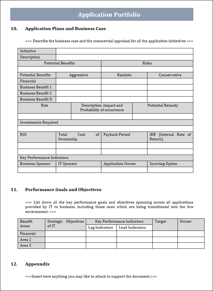 Application Portfolio Templates