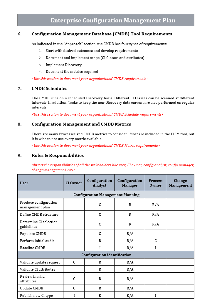 Configuration management policy