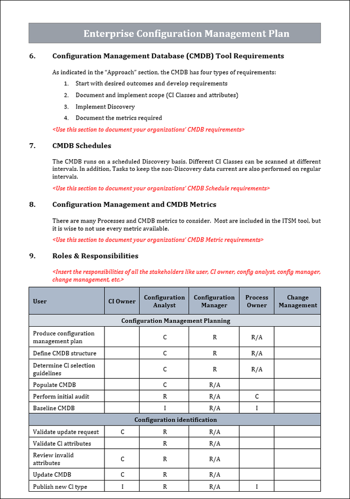 Configuration management policy