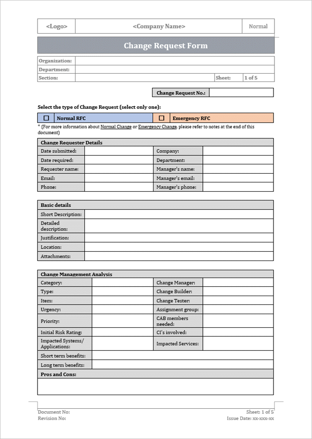 Change Request Form