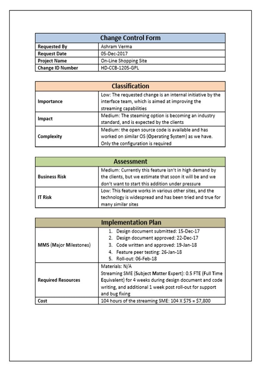 Change Control Form 