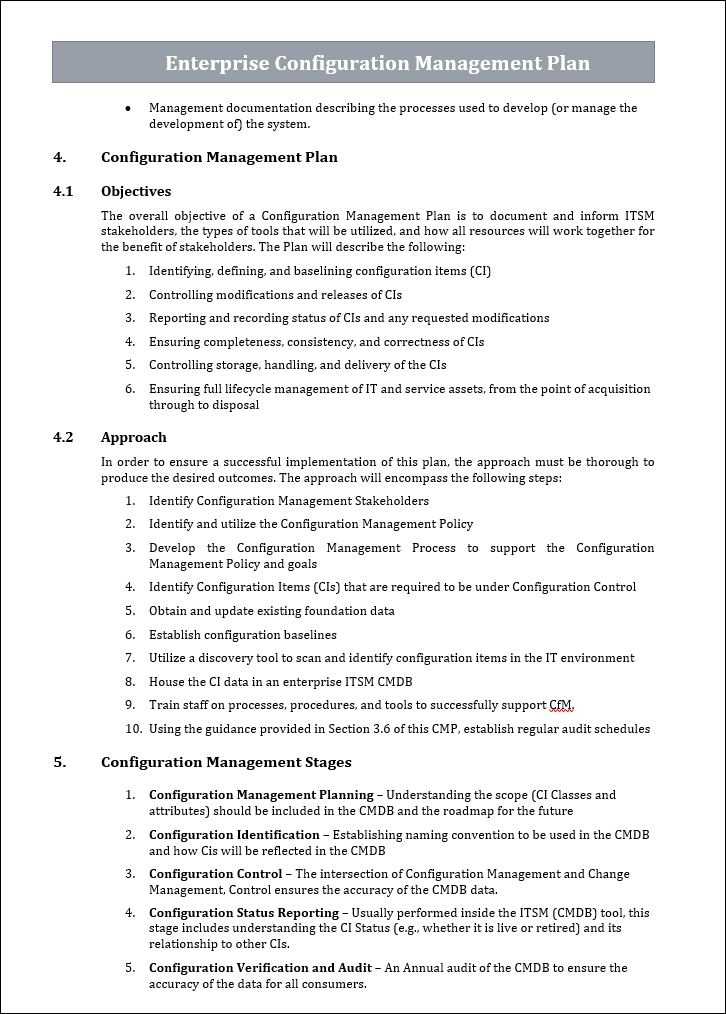 Configuration management plan 