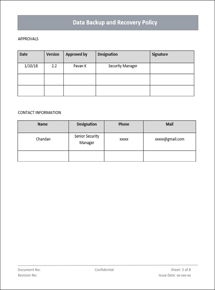 Disposal and destruction policy