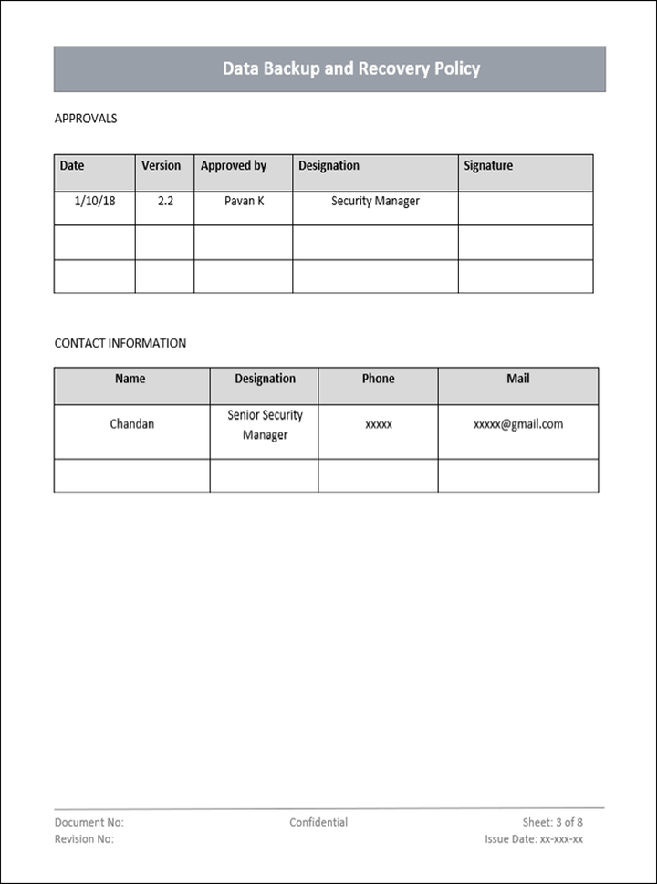 Disposal and destruction policy