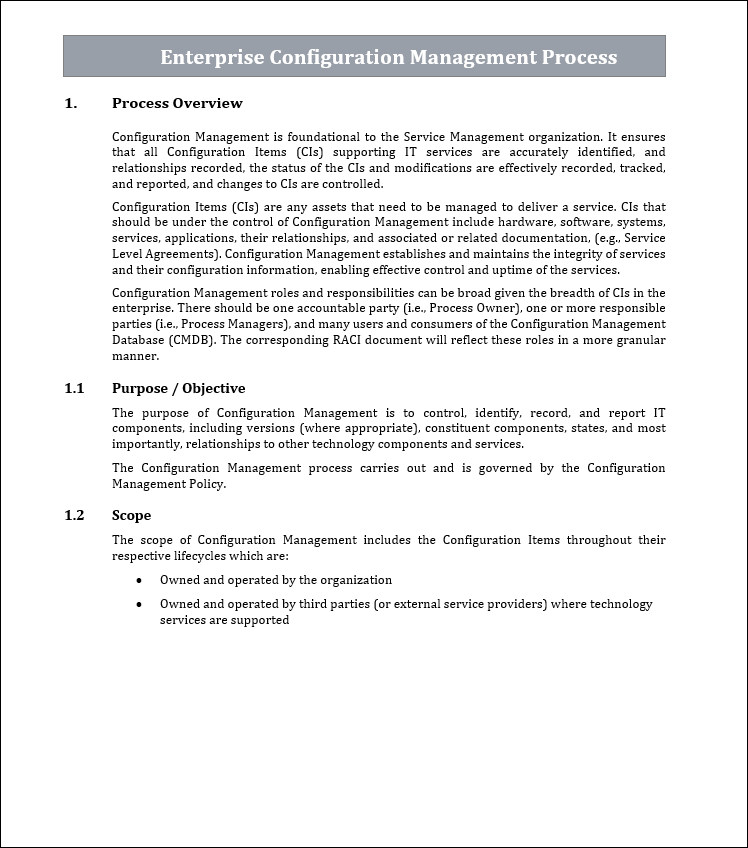 Configuration management process