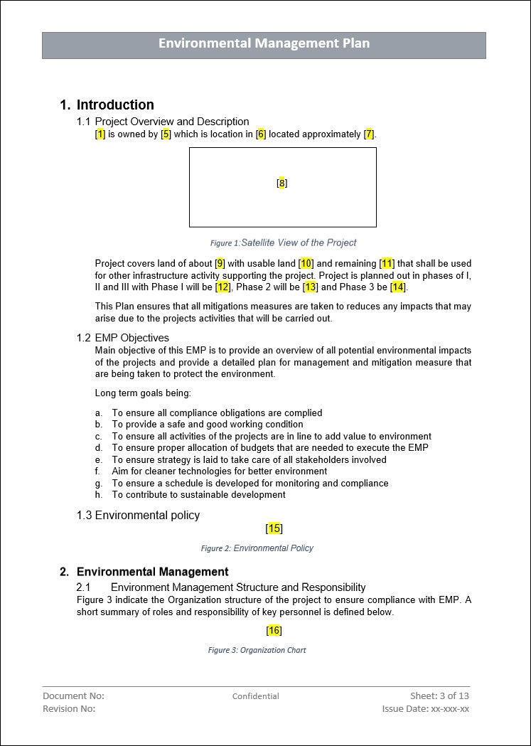 Environment management plan