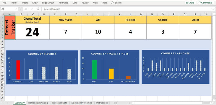 Excel Defect Tracker 